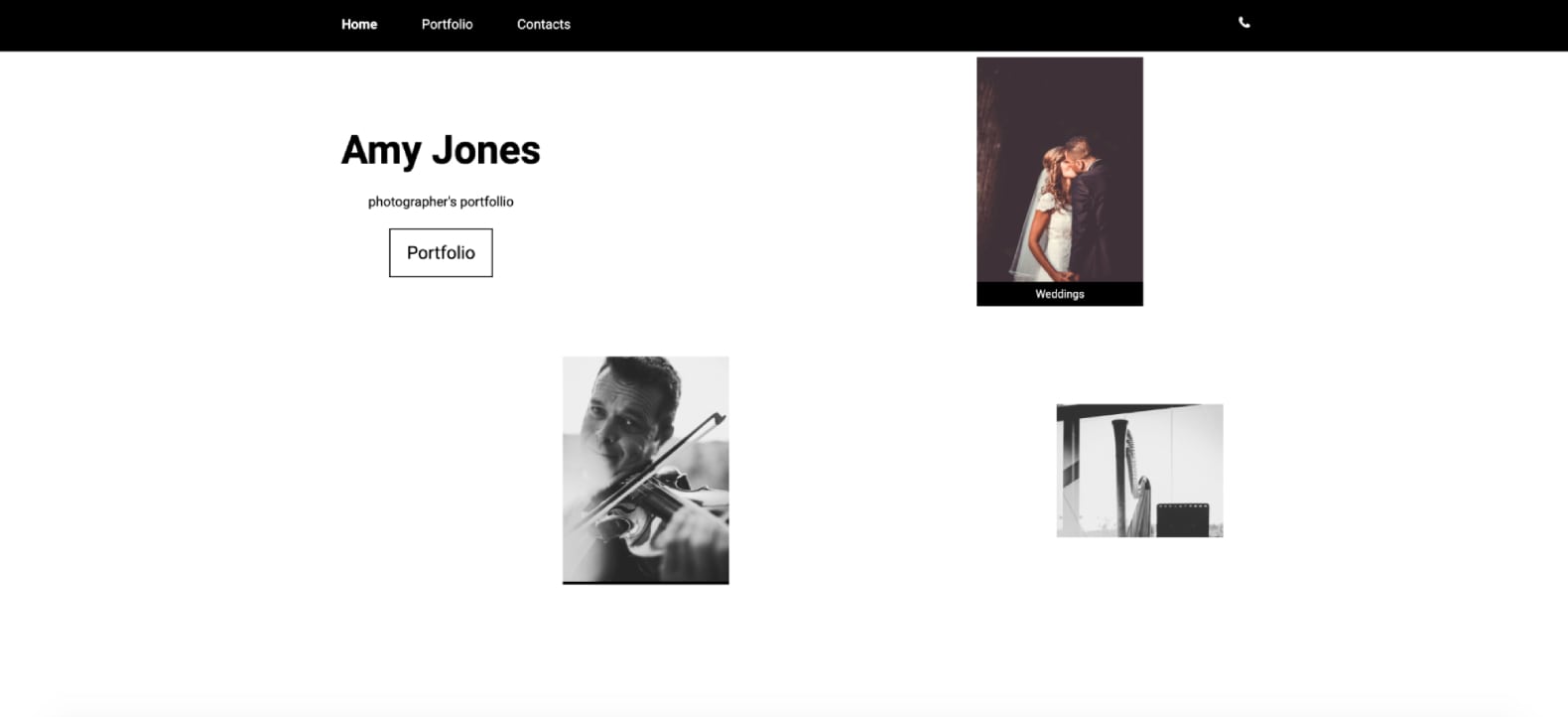 Asymmetrical Website Page Example